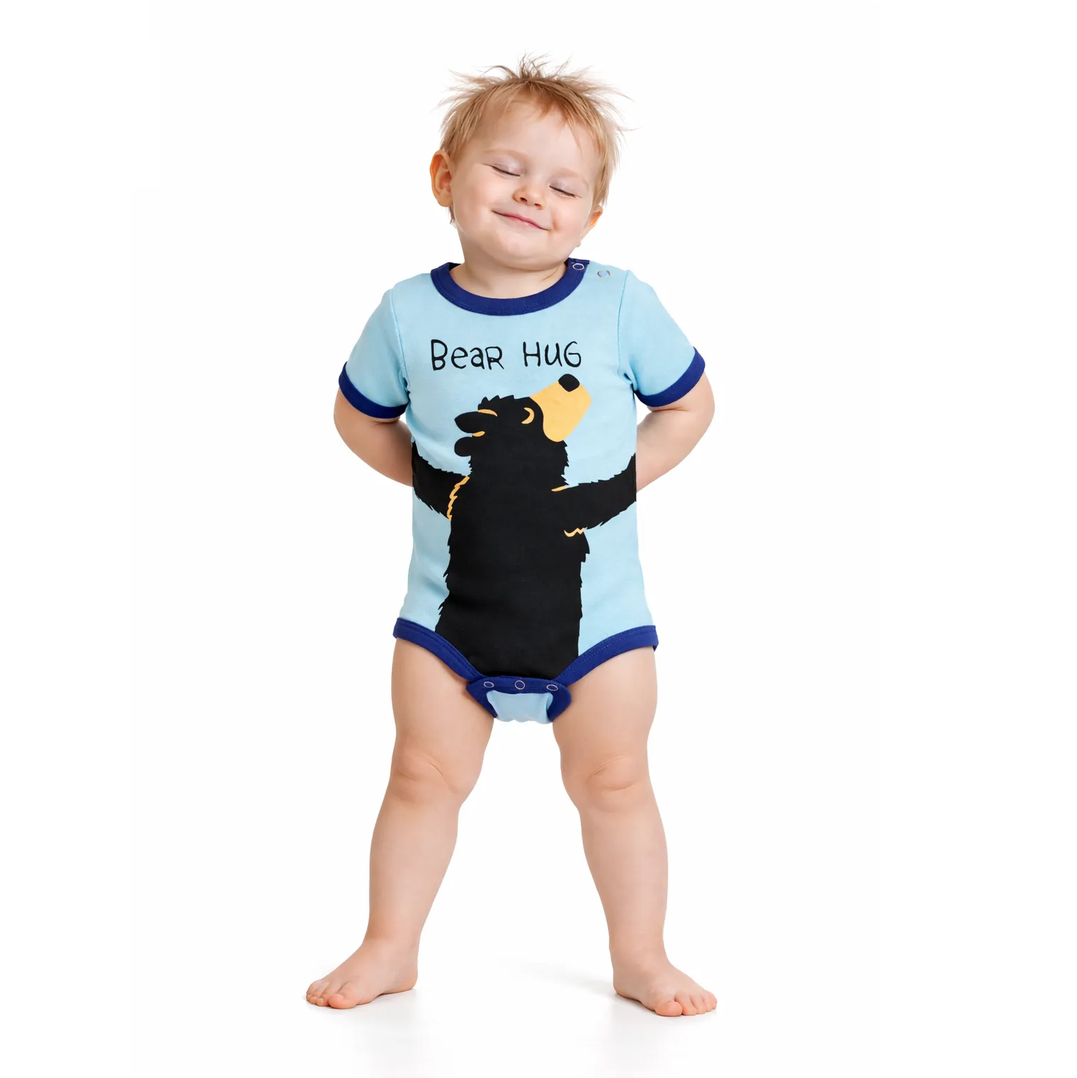 Canadian Black Bear Hug Baby Bodysuit front